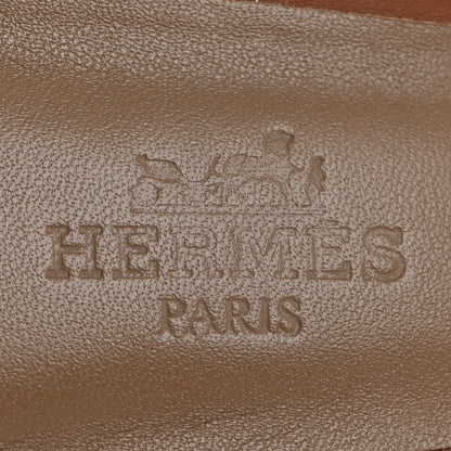 Hermes Calfskin Oasis Sandals 37 Gold 7 of 11