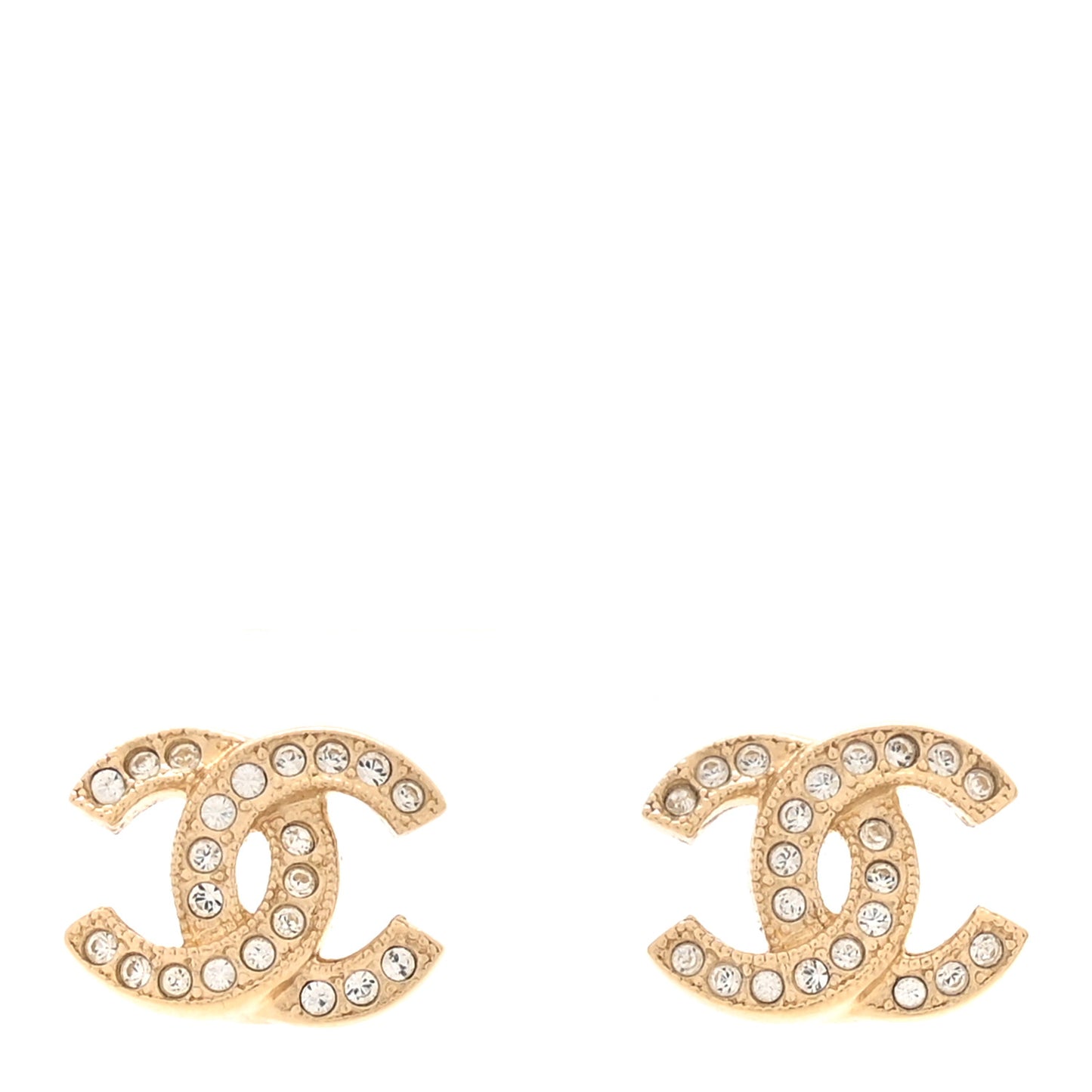 Crystal Mini Timeless CC Earrings Light Gold