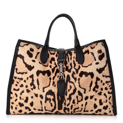 Gucci Pony Hair Cheetah Print Medium Jackie Top Handle Bag 1 of 10
