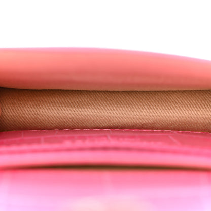 Jacquemus Calfskin Crocodile Embossed La Ceinture Bello Double Tour Belt Bag Pink 5 of 12
