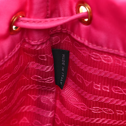 Prada Re-Nylon Saffiano Duet Bucket Crossbody Bag Fuxia 8 of 9