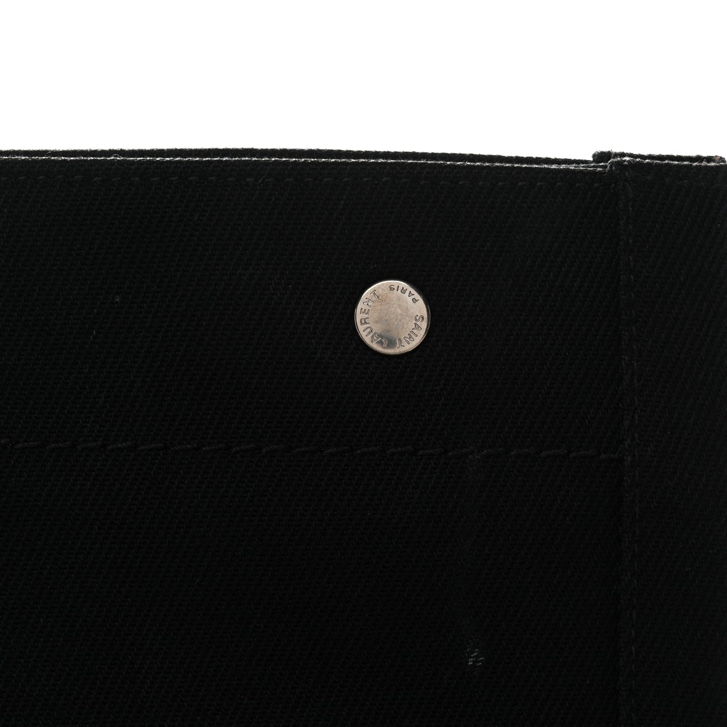Linen Calfskin Rive Gauche Tote Black