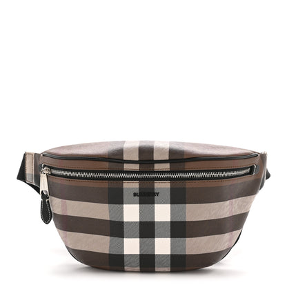 Burberry E-canvas Check Bum Bag Dark Birch Brown 1 of 11
