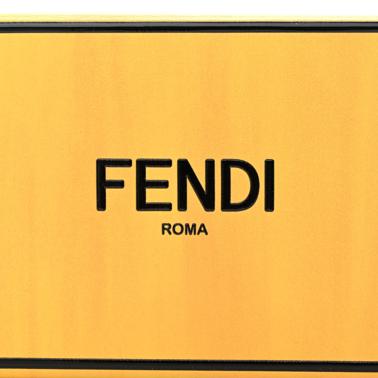 Fendi Vitello Fluffy Logo Horizontal Box Crossbody Bag Yellow Box Black 8 of 11