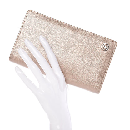 Chanel Metallic Calfskin Yen Wallet Gold 2 of 9