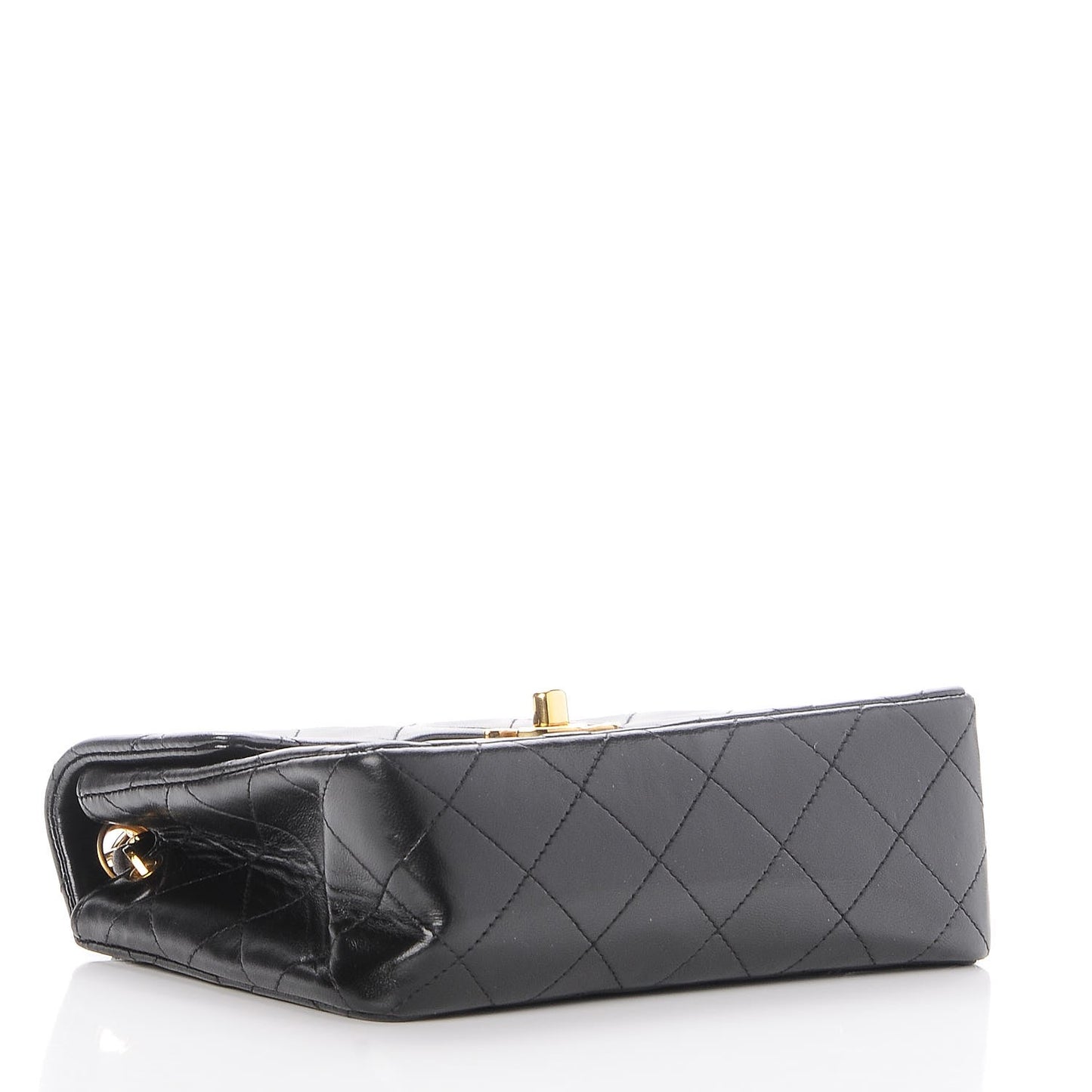Lambskin Quilted Mini Square Flap Black