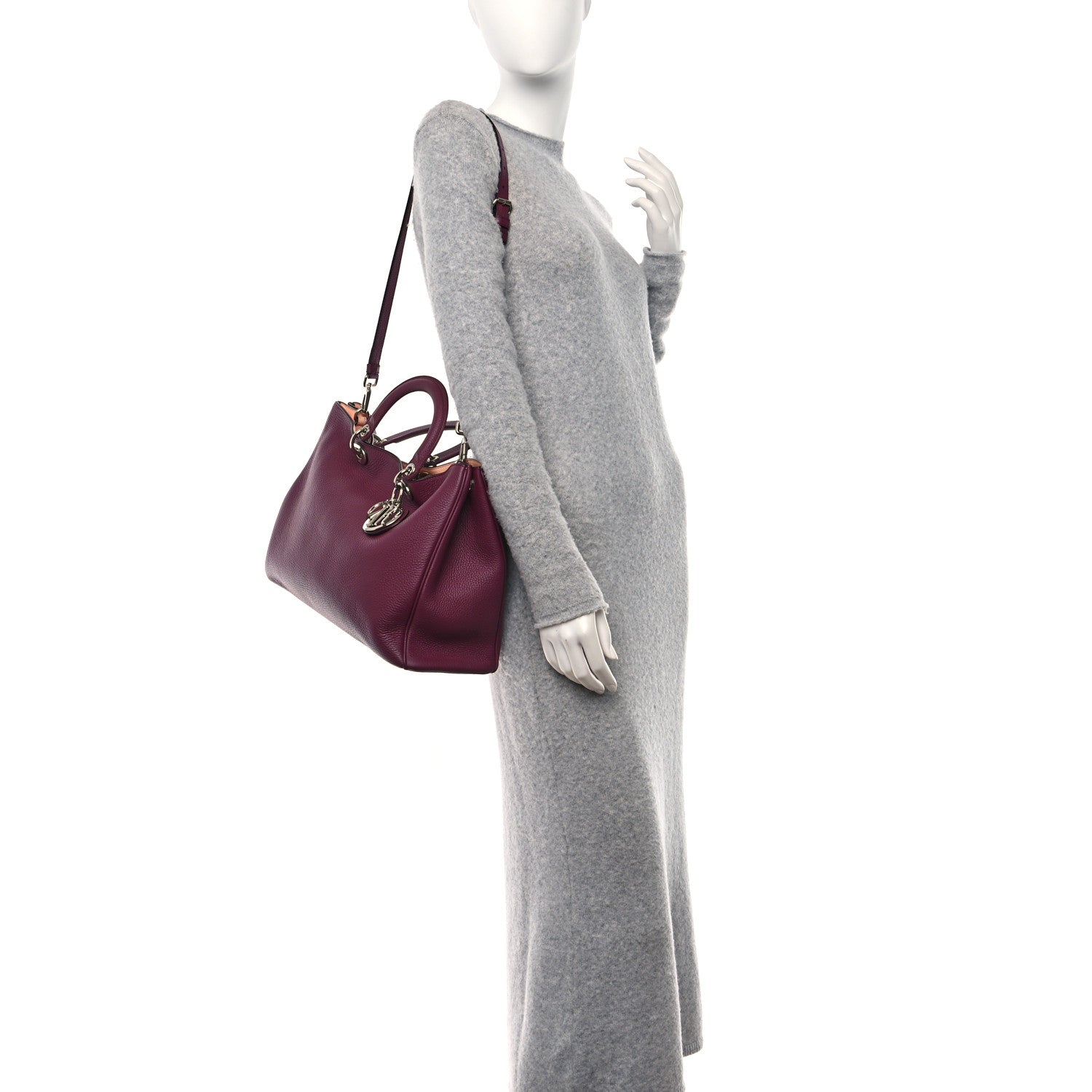 Christian Dior Bullcalf Large Diorissimo Tote Purple 2 of 16