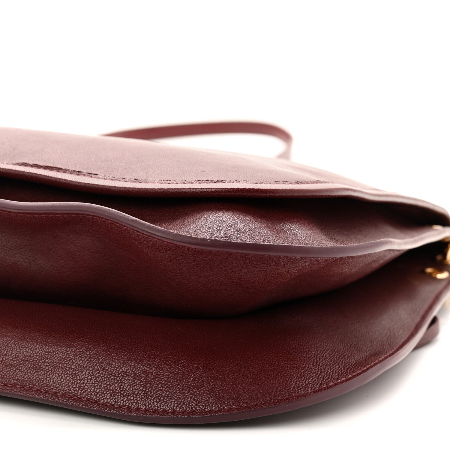 Celine Shiny Lambskin Soft Triomphe Besace Bag Syrah 9 of 10