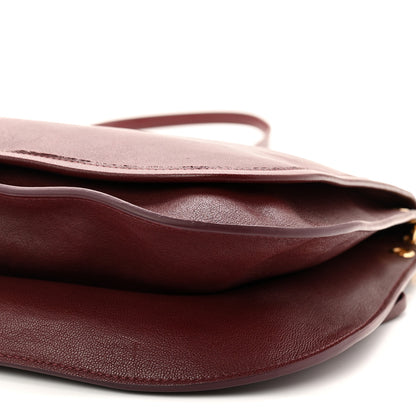 Celine Shiny Lambskin Soft Triomphe Besace Bag Syrah 9 of 10