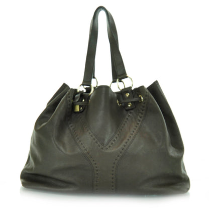 Saint Laurent Leather Reversible Double Sac Y Tote Gold Brown 7 of 17