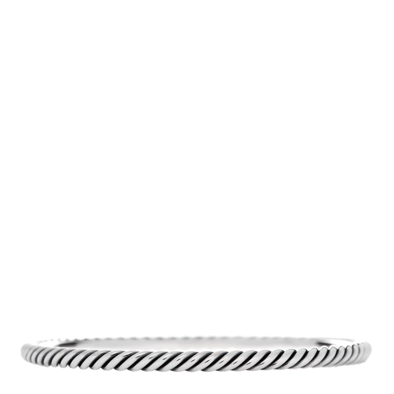 David Yurman Sterling Silver 4mm Cable Classics Bangle Bracelet 2 of 3