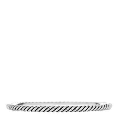 David Yurman Sterling Silver 4mm Cable Classics Bangle Bracelet 2 of 3