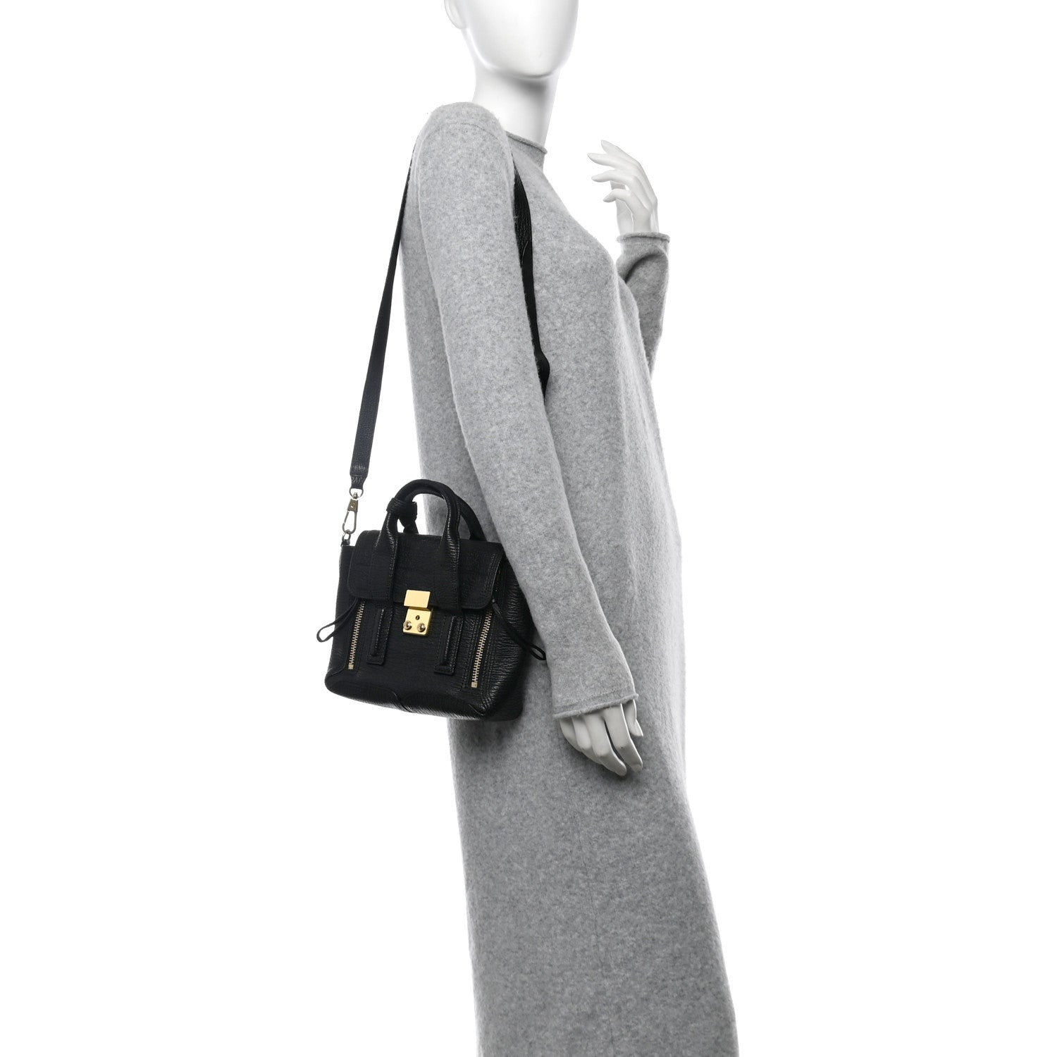 3.1 Phillip Lim Textured Calfskin Mini Pashli Satchel Black 2 of 11