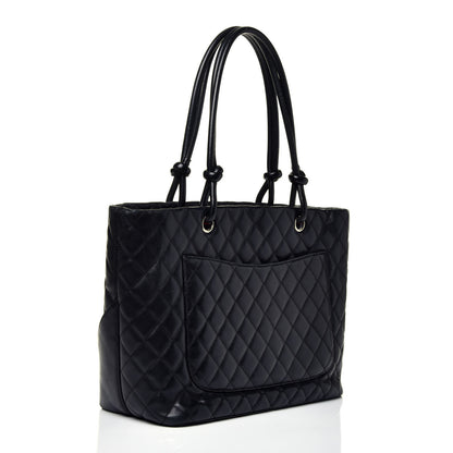 Chanel Calfskin Quilted Large Cambon Tote Black 3 of 9