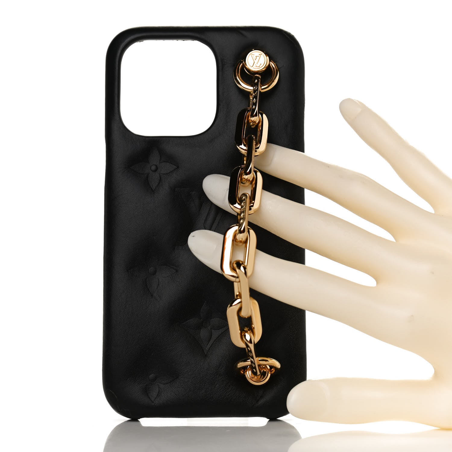 Louis Vuitton Lambskin Embossed Monogram Coussin iPhone 13 Pro Bumper Black 2 of 9