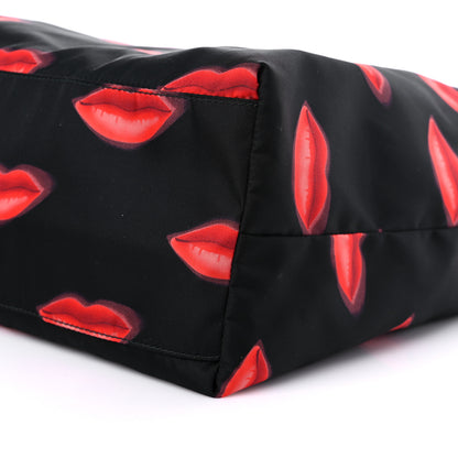 Prada Tessuto Nylon Lips Tote Black 7 of 7