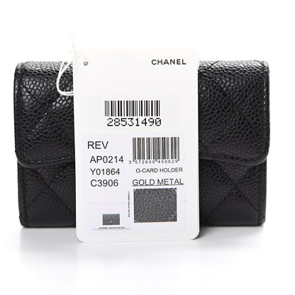 Chanel Caviar Quilted Flap Card Holder Black 9 of 12