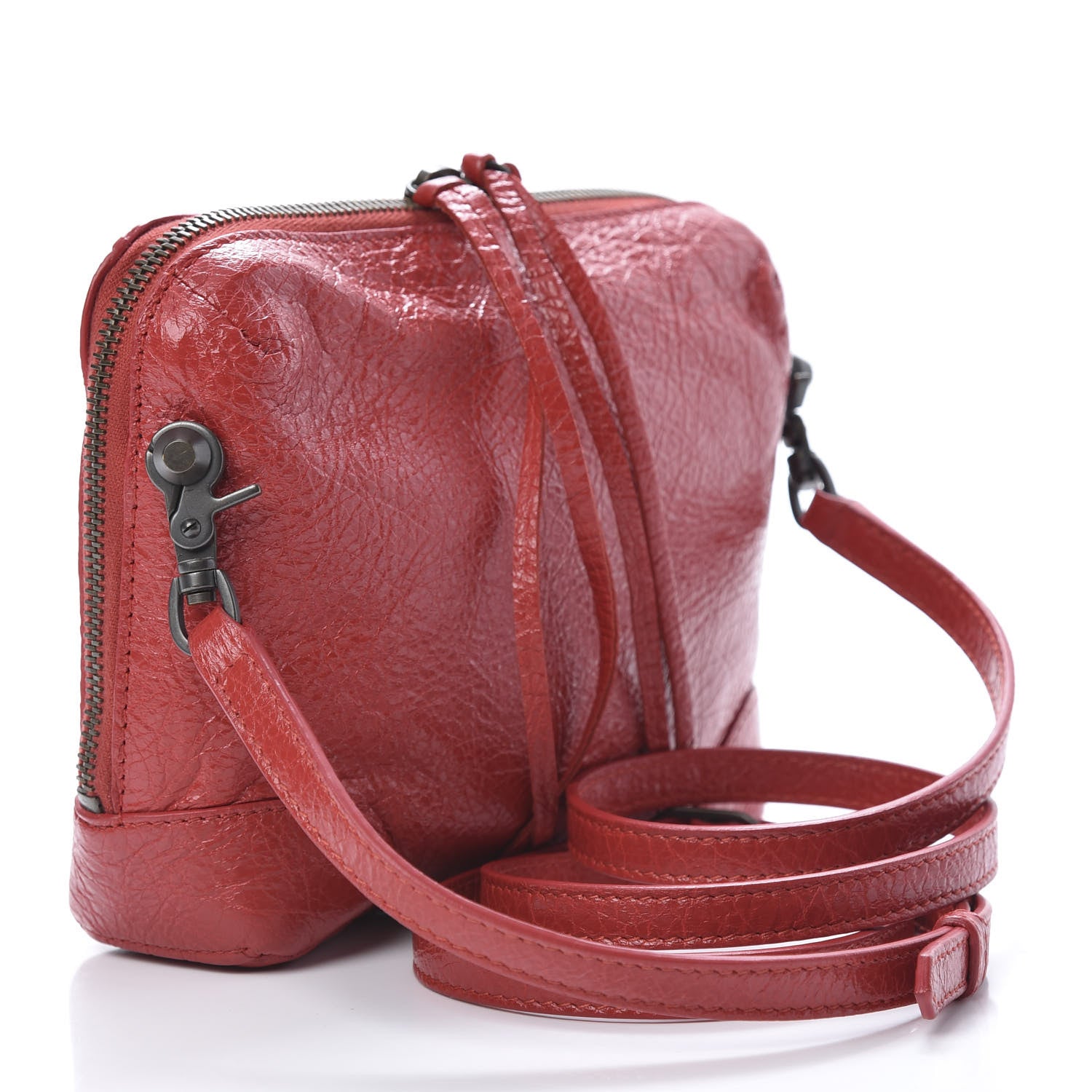 Balenciaga Agneau Classic Hardware XS Reporter Crossbody Rouge Tango 3 of 10