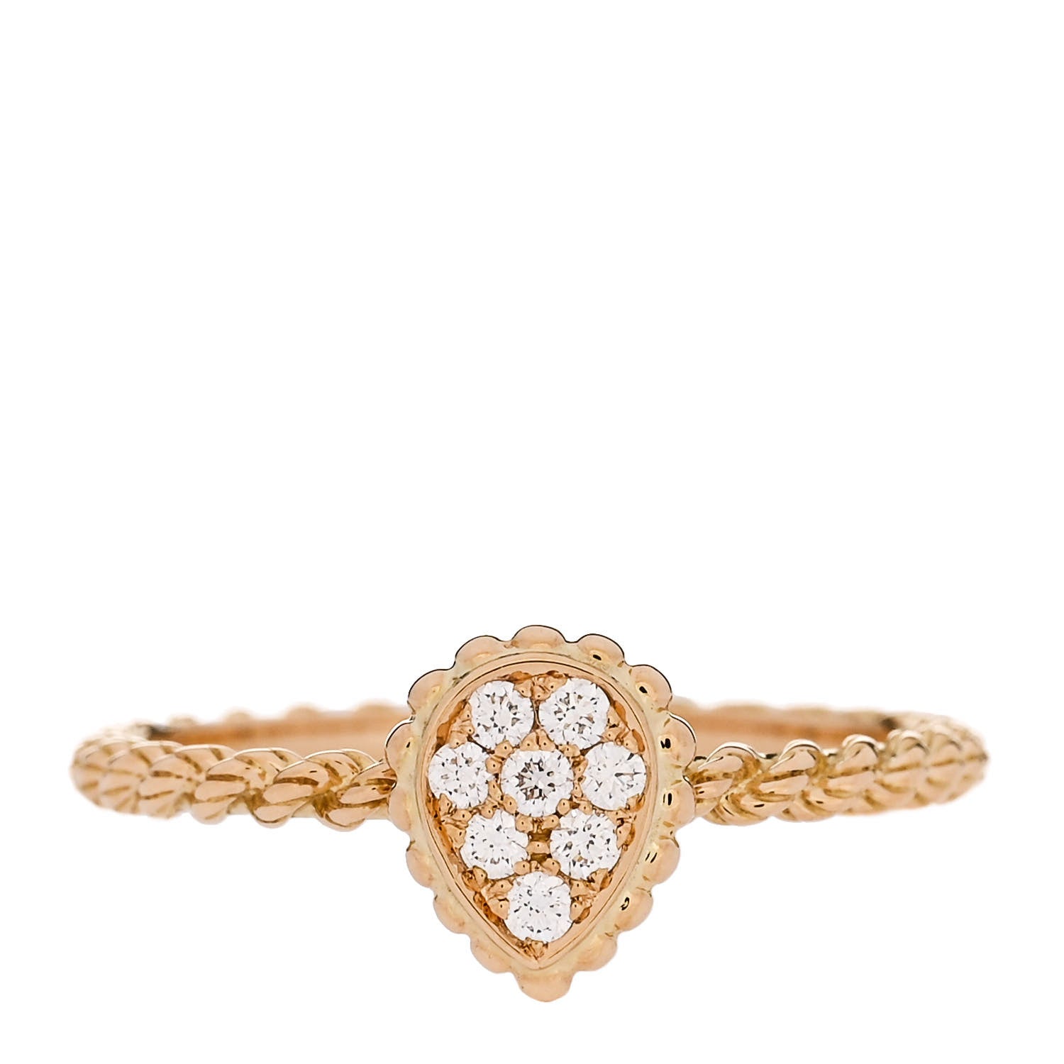 Boucheron 18K Yellow Gold Diamond XS Serpent Boheme Ring 59 8.75 1 of 5