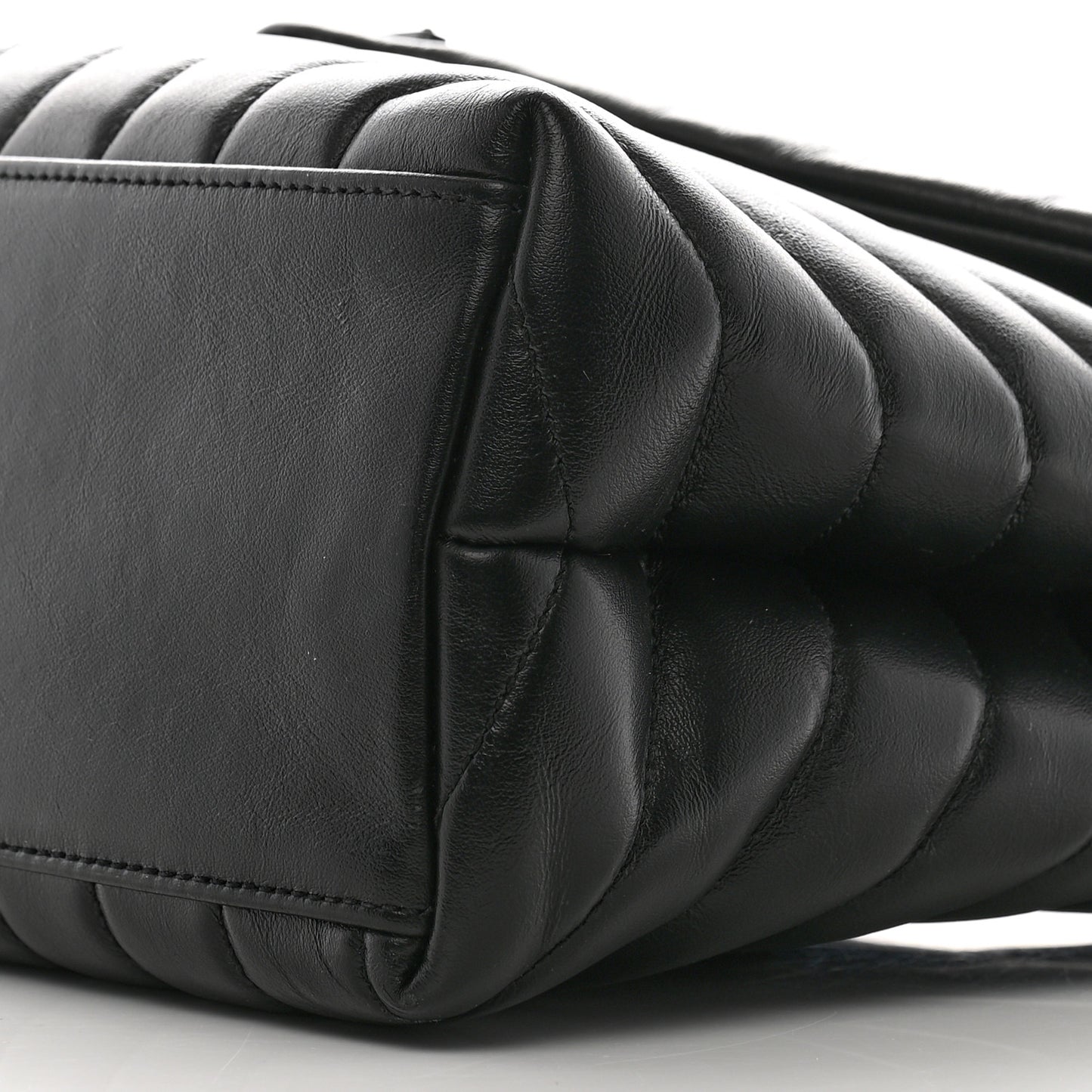 Calfskin Y Quilted Monogram Monochrome Medium Loulou Chain Satchel Black