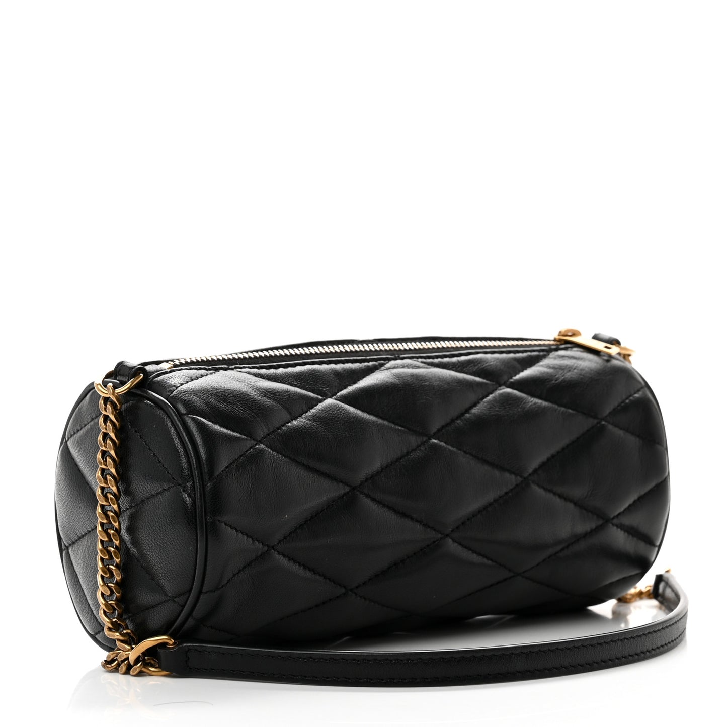 Lambskin Monogram Mini Sade Tube Bag Black
