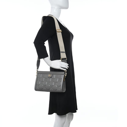 Gucci Calfskin GG Matelasse Small Slim Chain Shoulder Bag Dusty Grey Natural 2 of 11