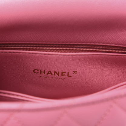 Chanel Caviar Lizard Embossed Quilted Mini Coco Handle Flap Pink 6 of 9