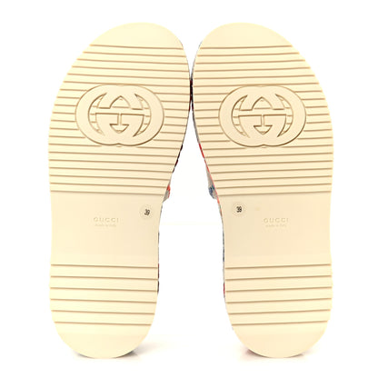 Gucci Linen Psychedelic Mini GG Monogram Angelina Platform 55mm Slide Sandals 39 Multicolor 6 of 11