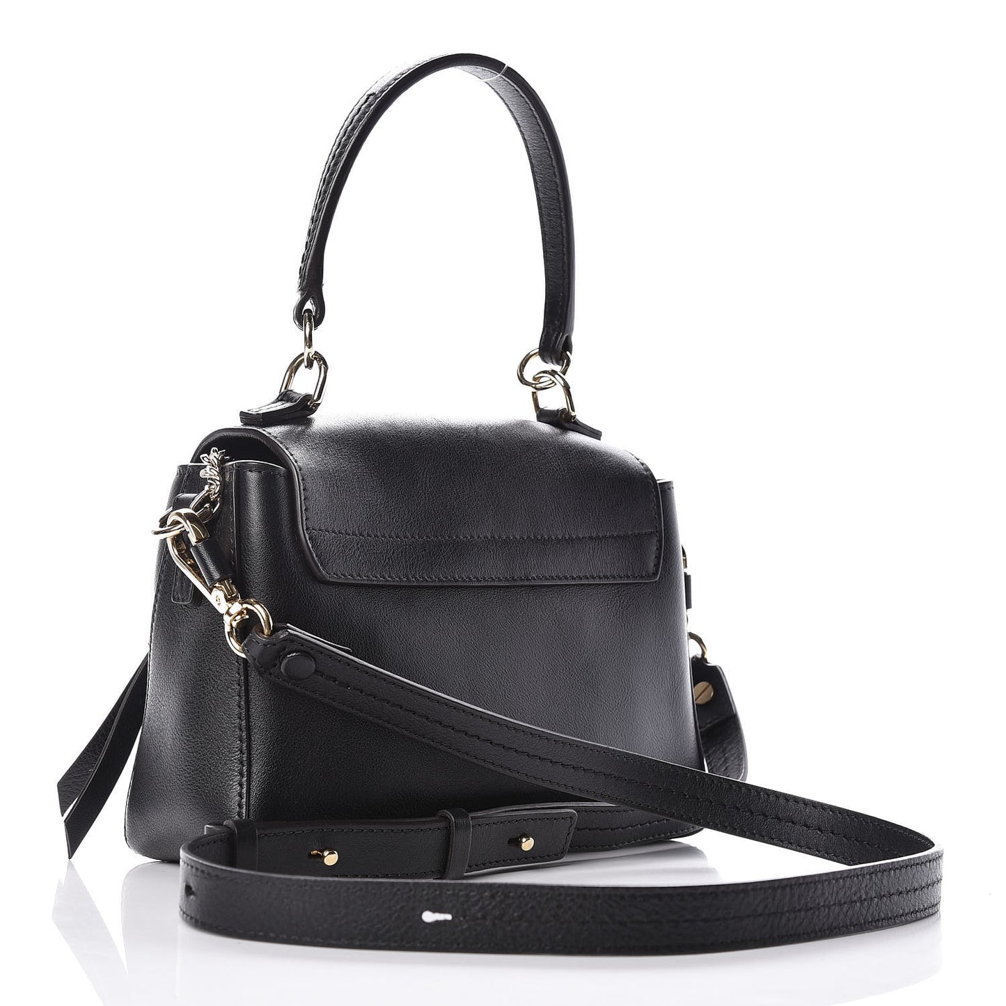 Calfskin Mini Faye Day Shoulder Bag Black