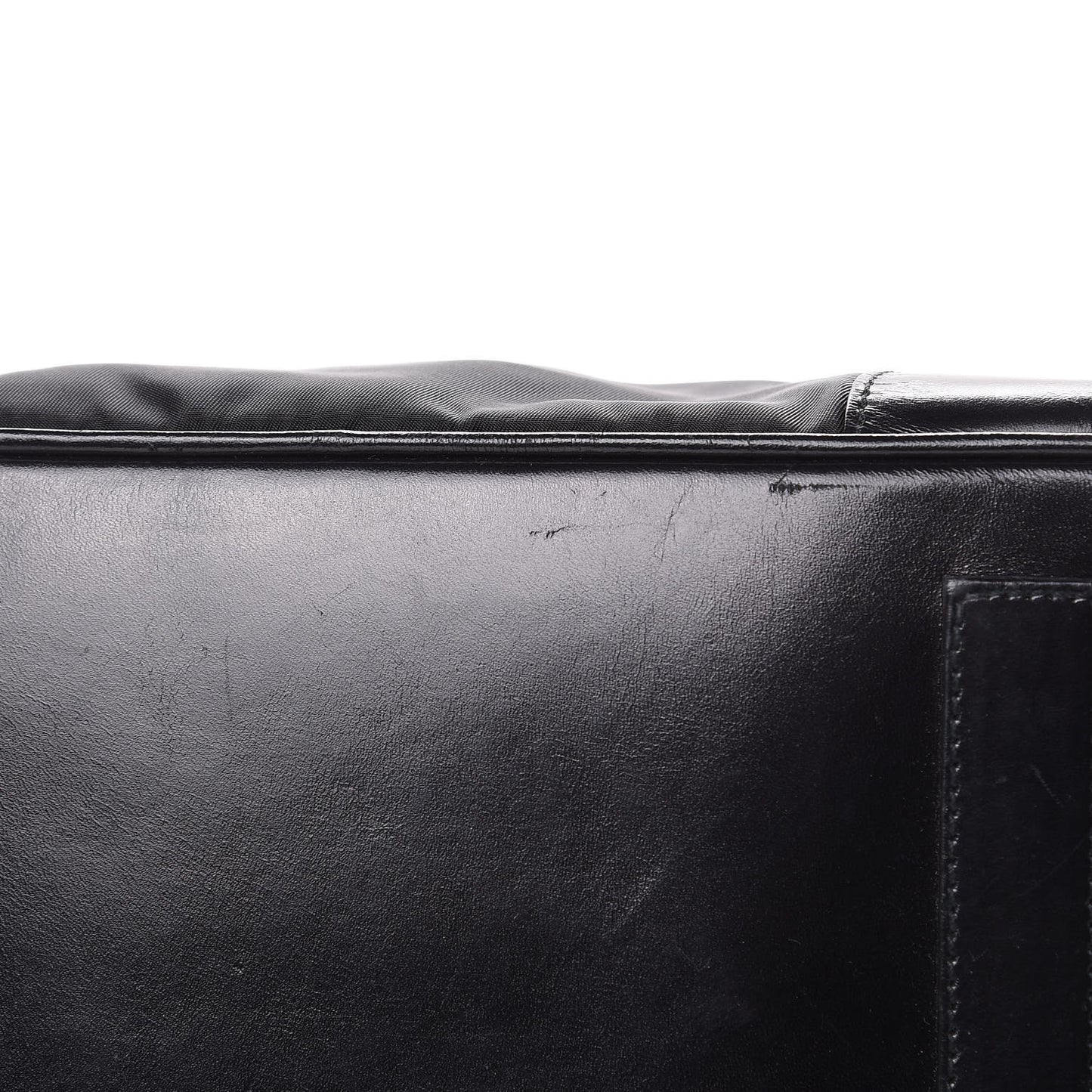 Tessuto Nylon Soft Calfskin Shoulder Bag Black