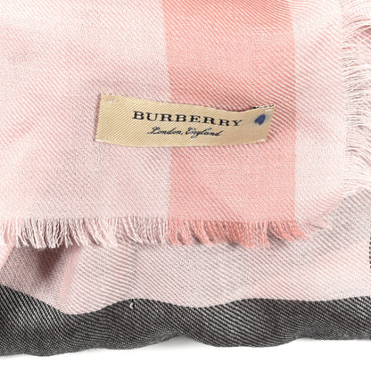 Burberry Cashmere Mega Check Scarf Ash Rose 3 of 4