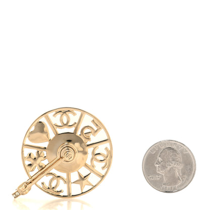 Chanel Crystal Pearl CC Charms Brooch 2 of 4