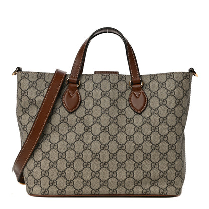 Gucci Soft GG Supreme Monogram Small Crossbody Tote Beige Cuir 1 of 10