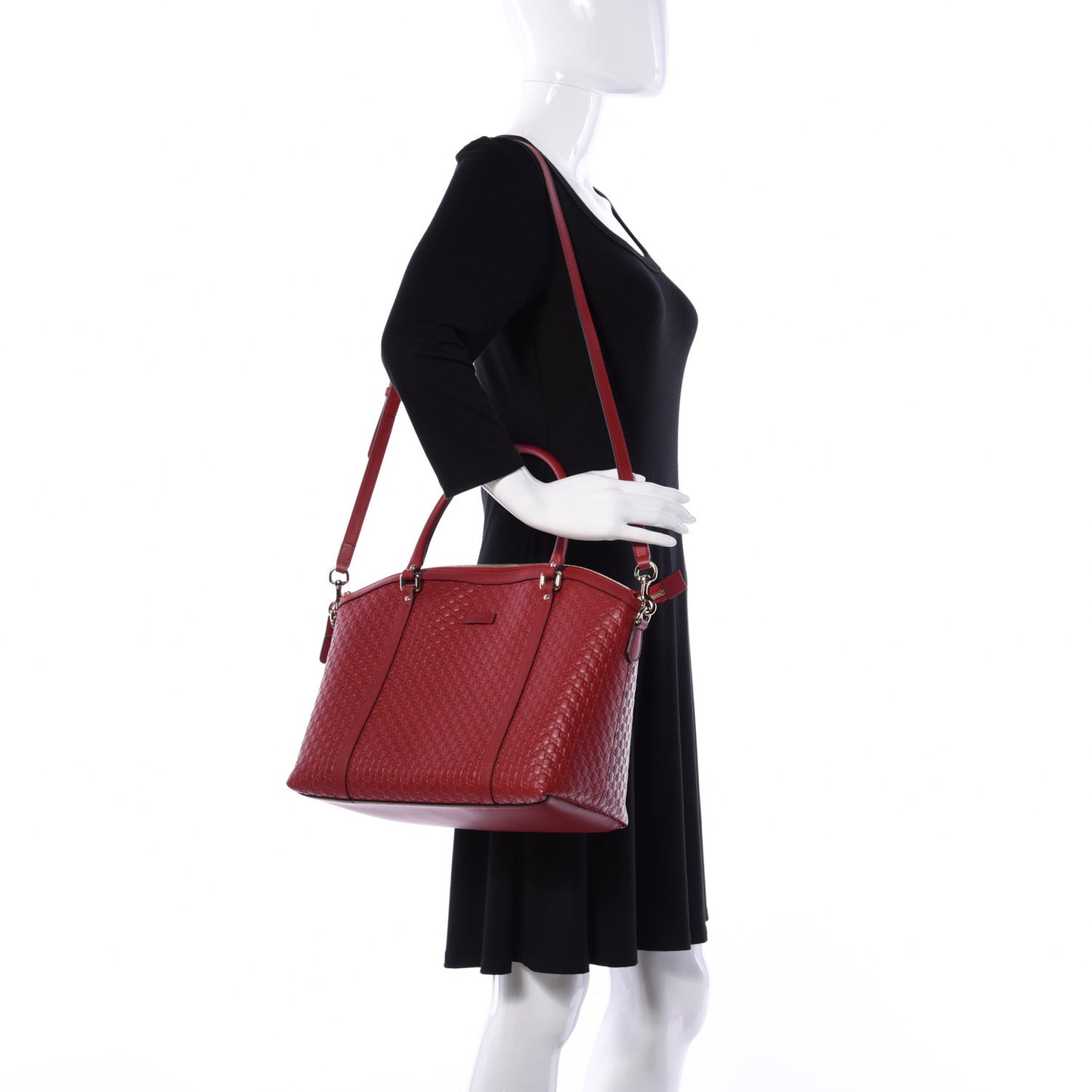 Soft Microguccissima Dome Satchel Red