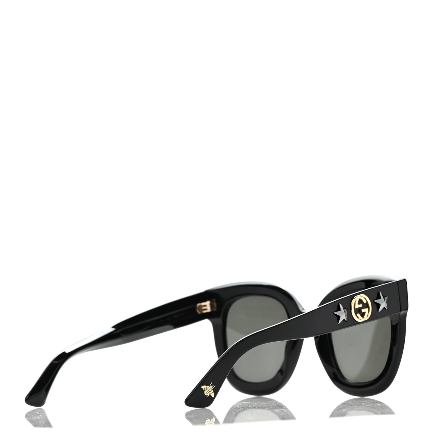 Round Frame Star Sunglasses GG0208S Black