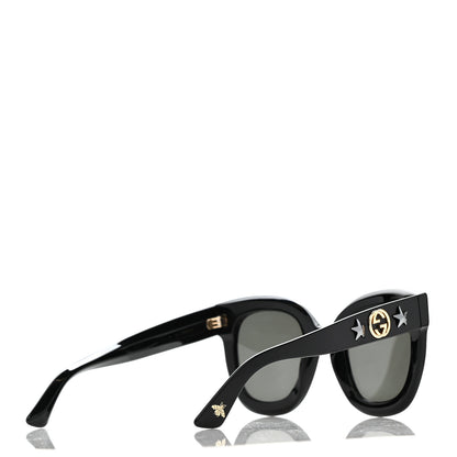 Gucci Round Frame Star Sunglasses GG0208S Black 4 of 9