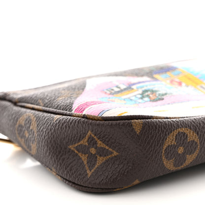 Louis Vuitton Monogram 2022 Christmas Animation Toyko Mini Pochette Accessories Blue 8 of 10