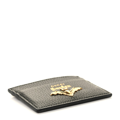 Gucci Calfskin Garden Bat Card Holder Black 4 of 9