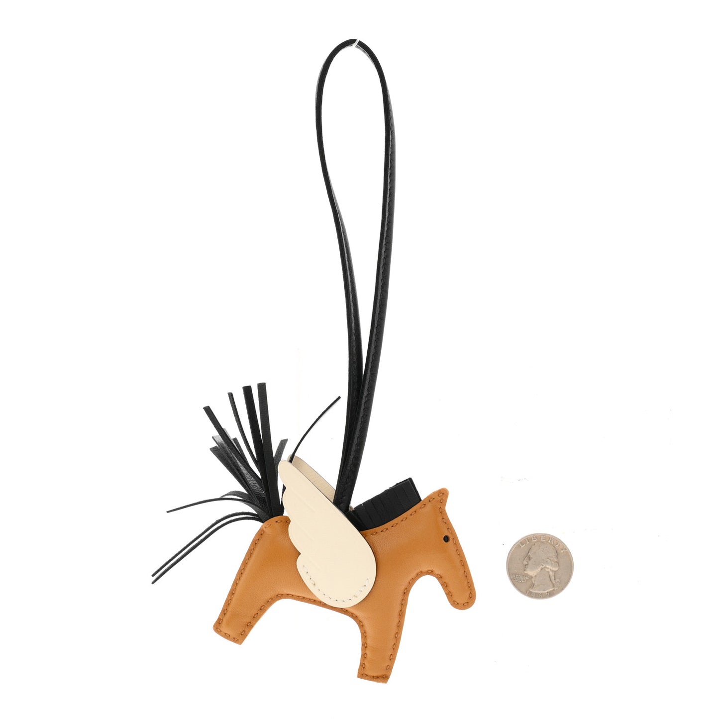 Milo Lambskin Grigri Rodeo Pegase Horse Bag Charm PM Chai Black Nata