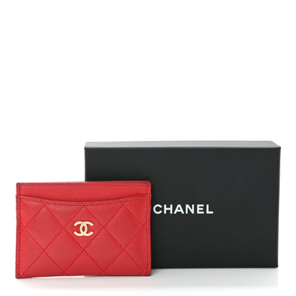Chanel Caviar Quilted Card Holder Red 10 of 10