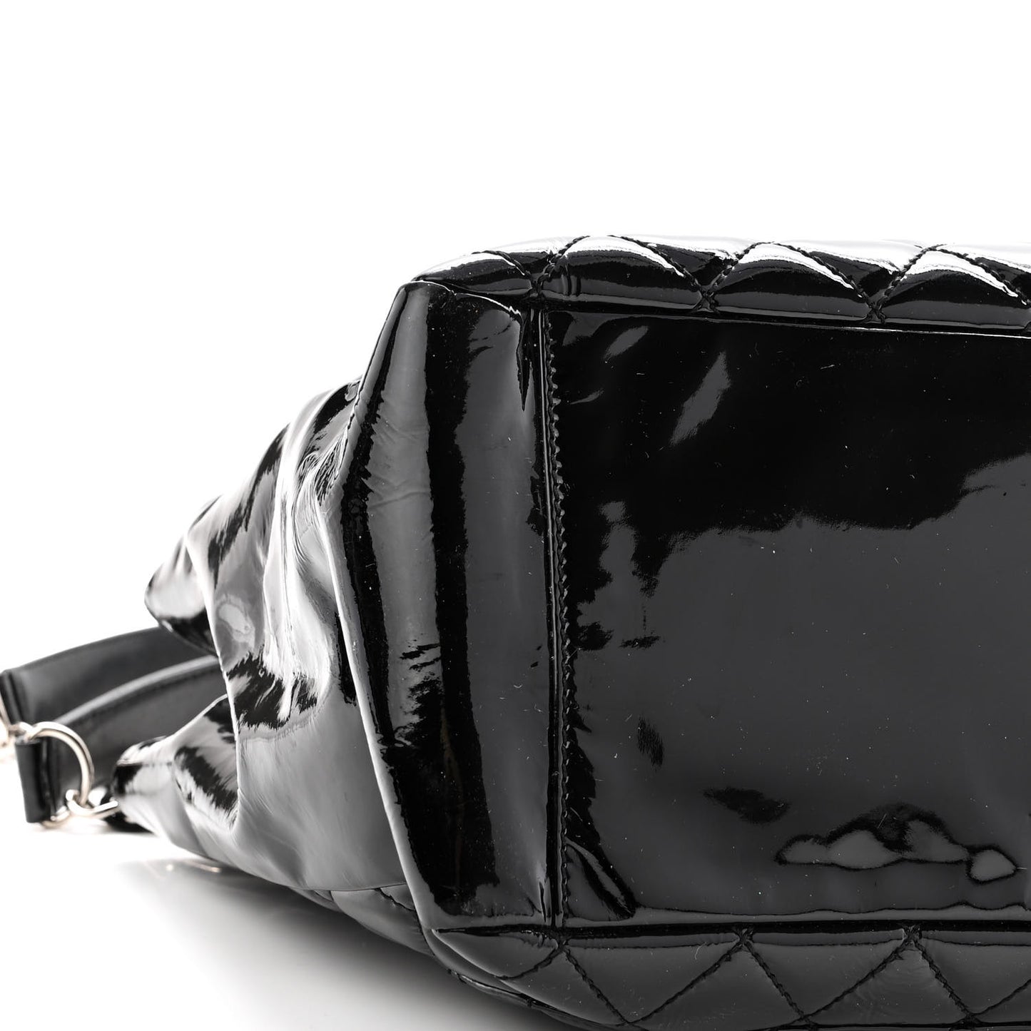 Patent Quilted Grand Shopping Tote GST Black