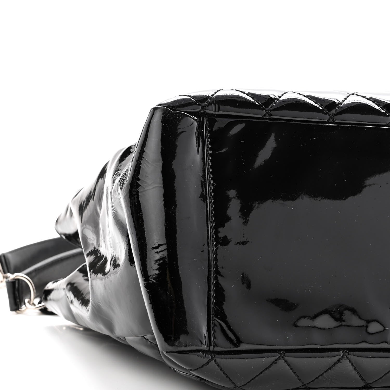 Chanel Patent Quilted Grand Shopping Tote GST Black 10 of 11