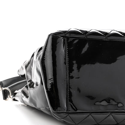 Chanel Patent Quilted Grand Shopping Tote GST Black 10 of 11