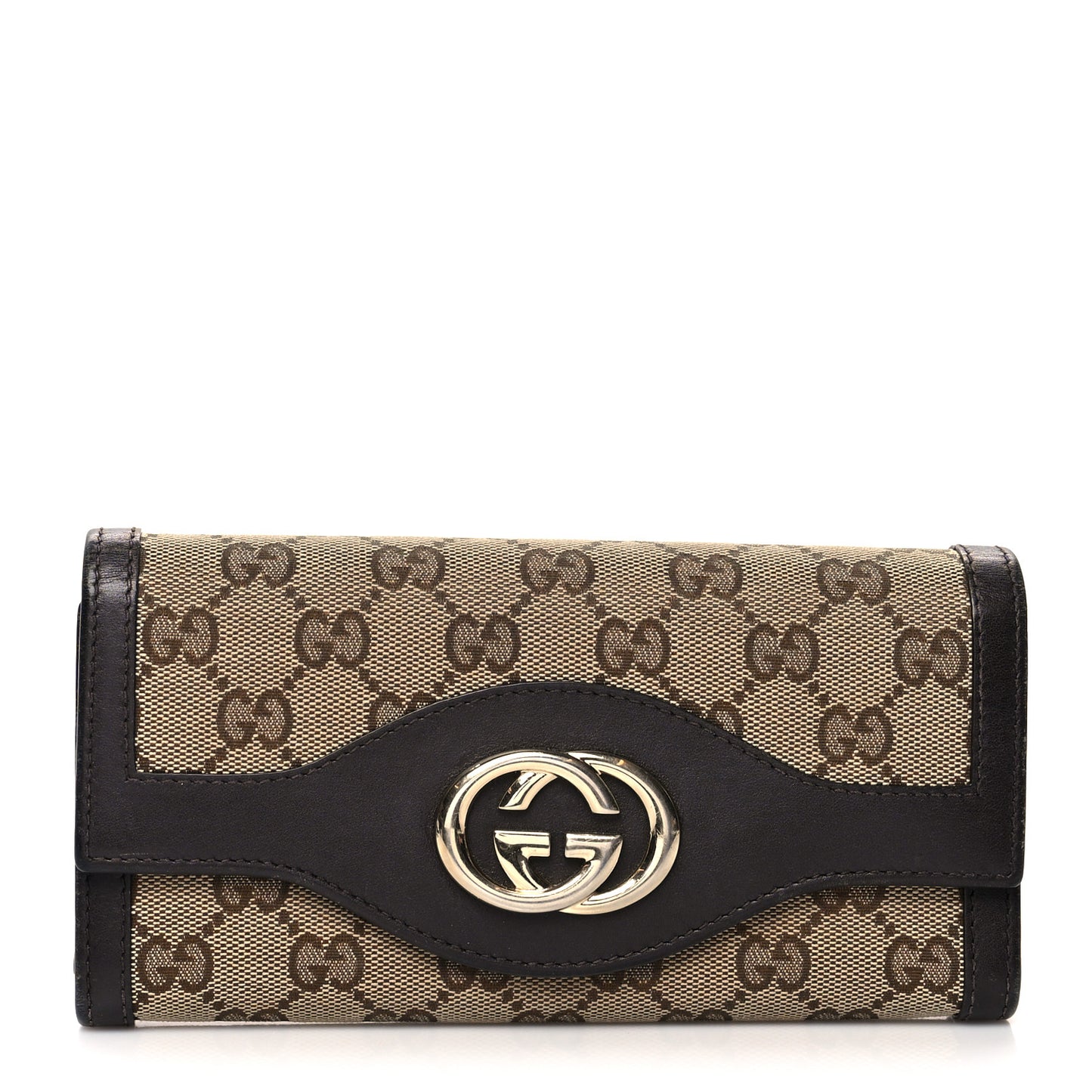 Monogram Margaux Calfskin Sukey Continental Wallet Beige Ebony Cocoa
