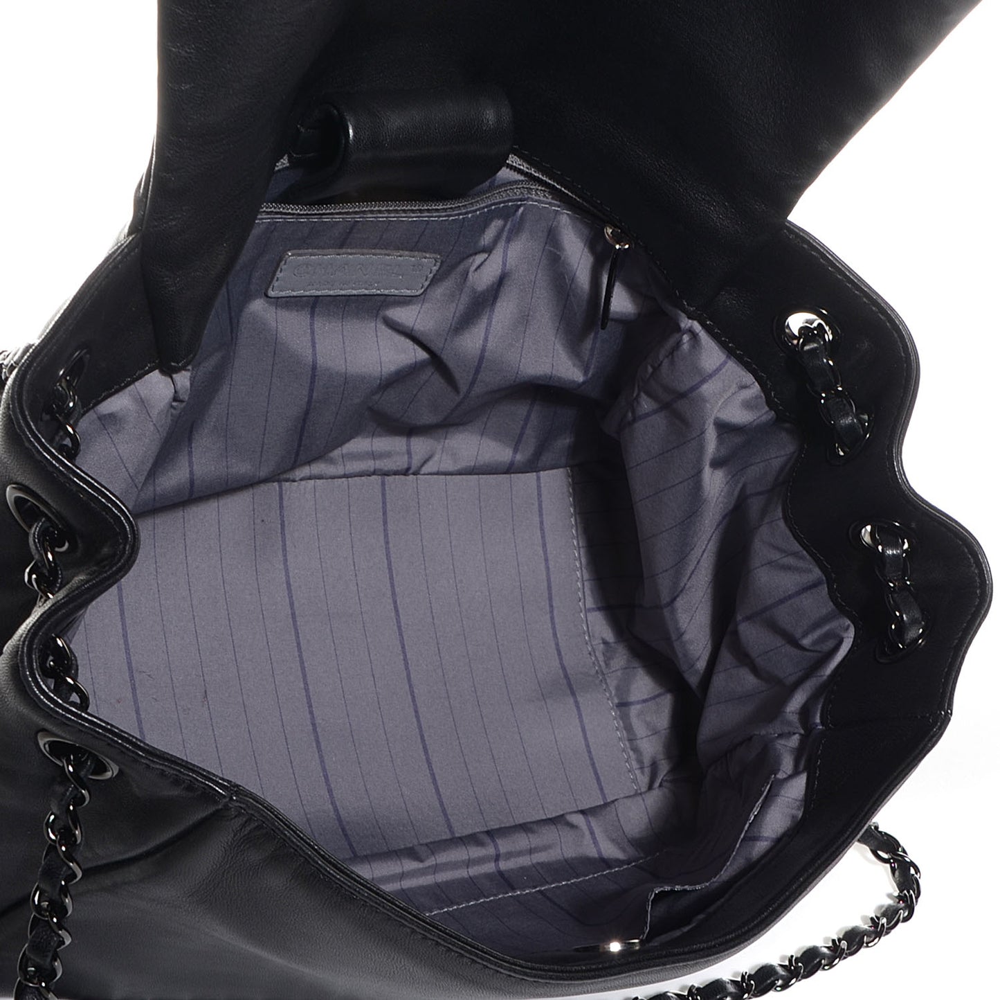 Lambskin Studded Accordion CC Flap Black