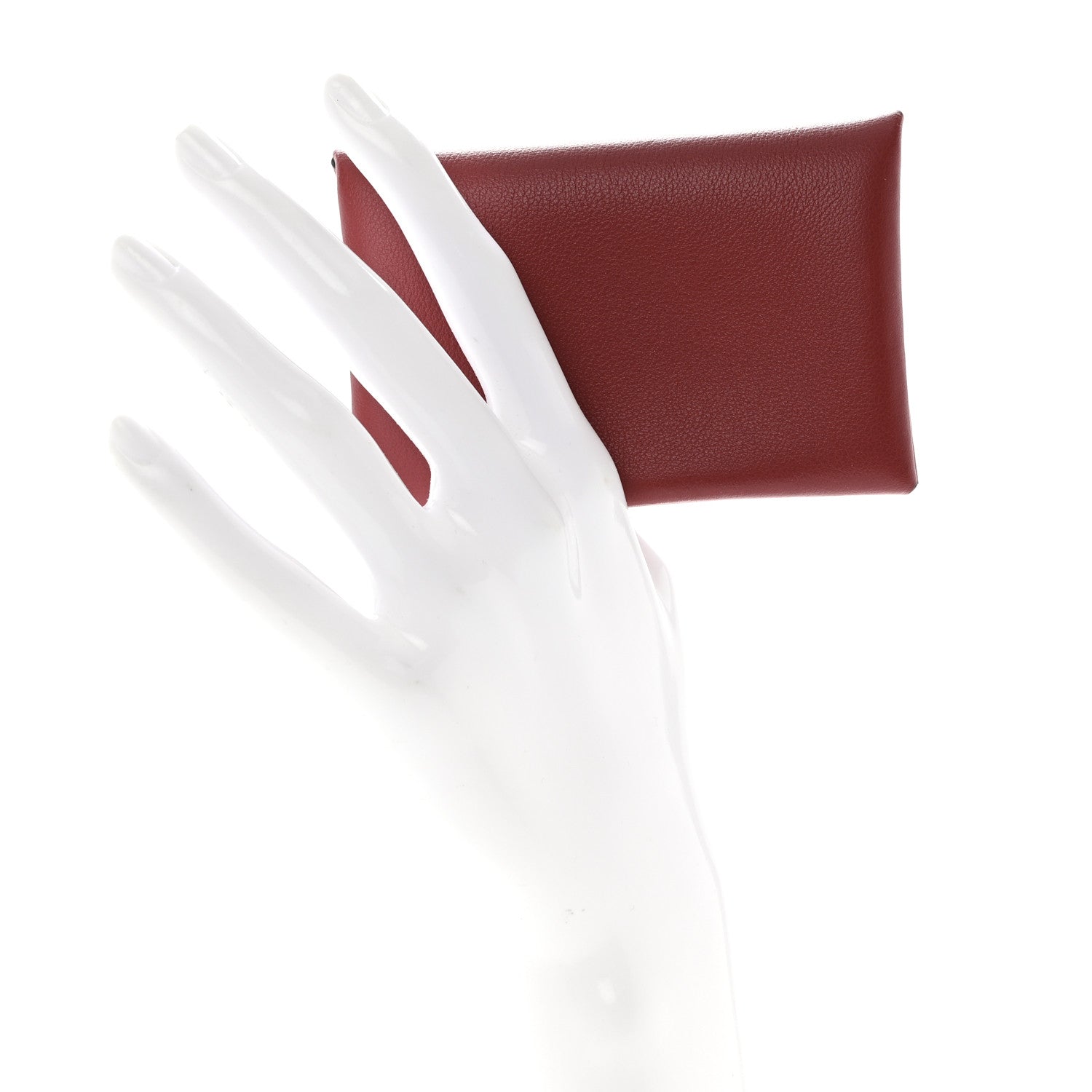Hermes Evercolor Verso Calvi Card Case Rouge Grenat Glycine 2 of 6