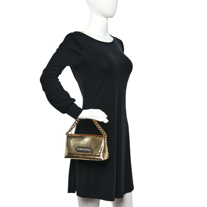 Tom Ford Sequin Mini Label Shoulder Bag Gold 2 of 11