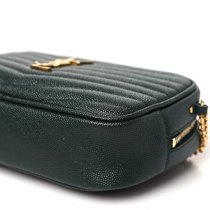 Saint Laurent Grain De Poudre Matelasse Monogram Mini Lou Camera Bag New Vert Fonce 10 of 10