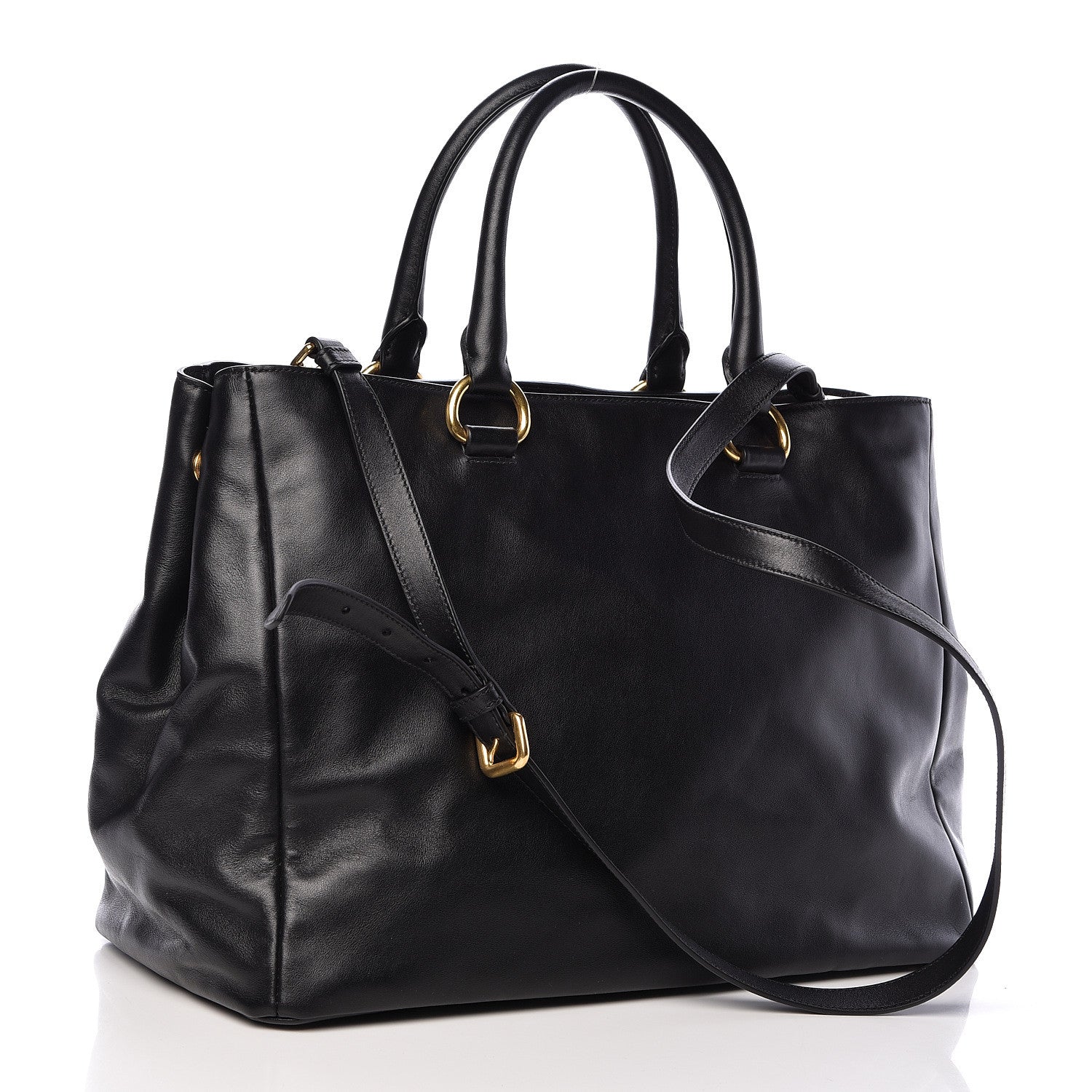 Prada Soft Calf Tote Black 4 of 11