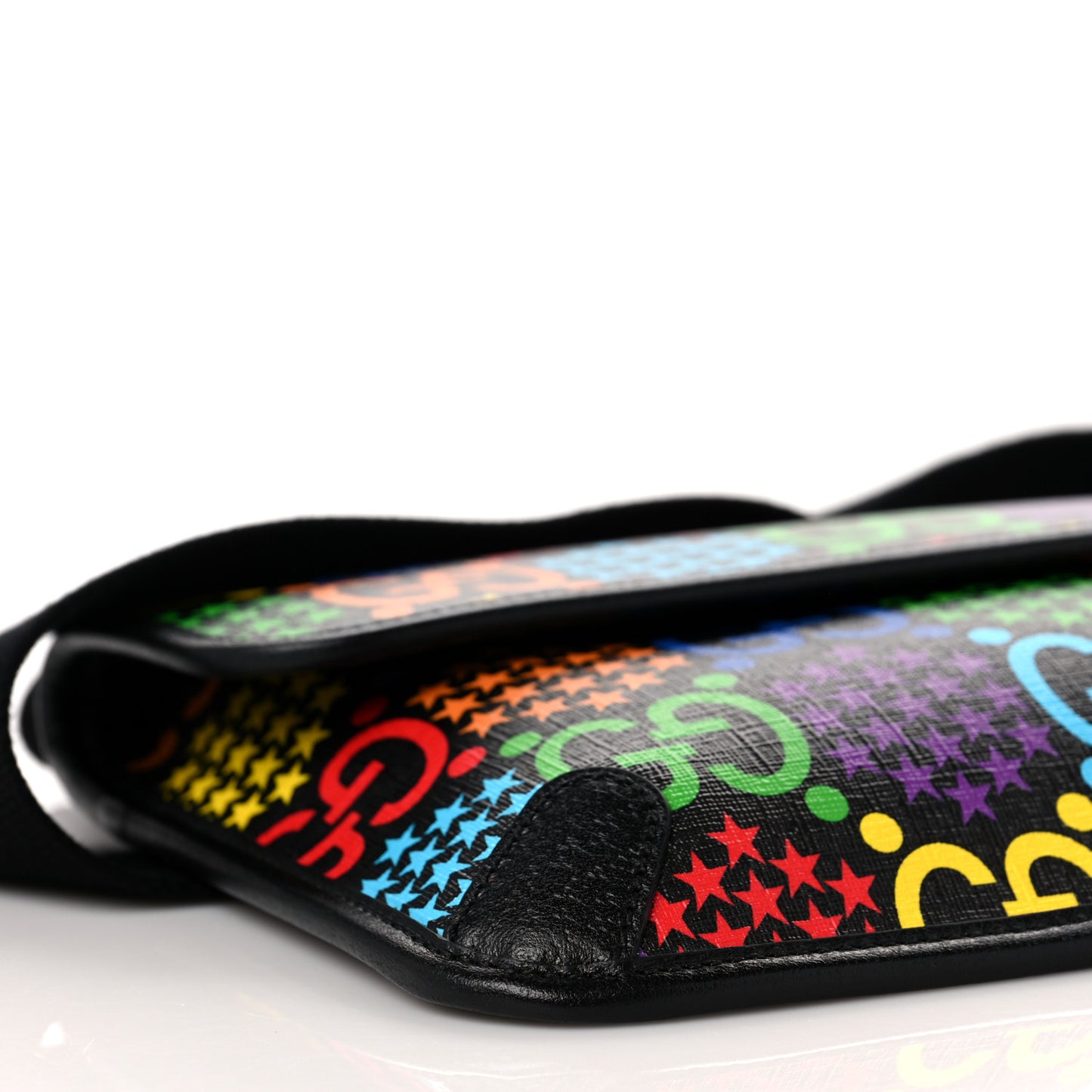 GG Supreme Monogram Psychedelic Slim Belt Bag Black